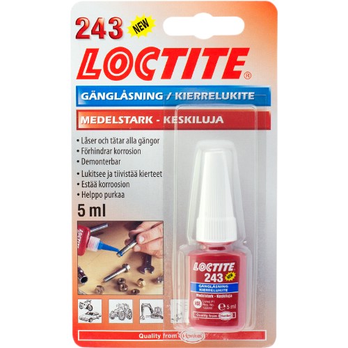 Gjengelås LOCTITE<br />243 middels sterk