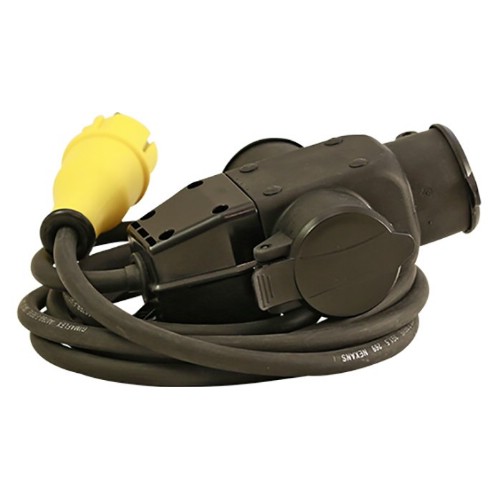Grenuttak jordet 3-veis 230 V med lokk + kabel