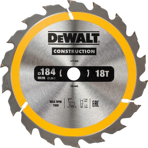 Sirkelsagblad DEWALT<br />Construction