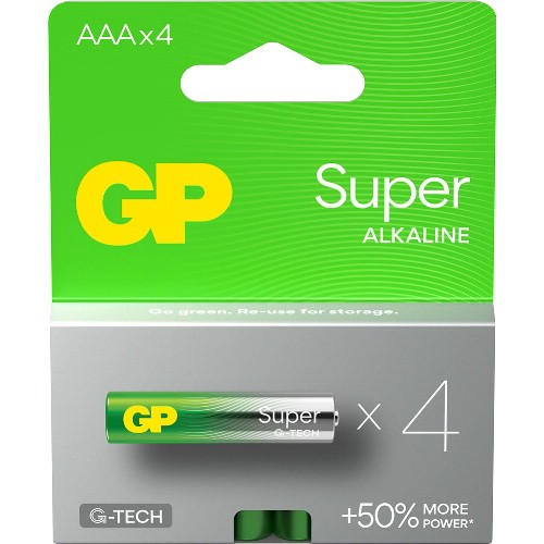 Alkaliske batterier GP<br />Super G-Tech